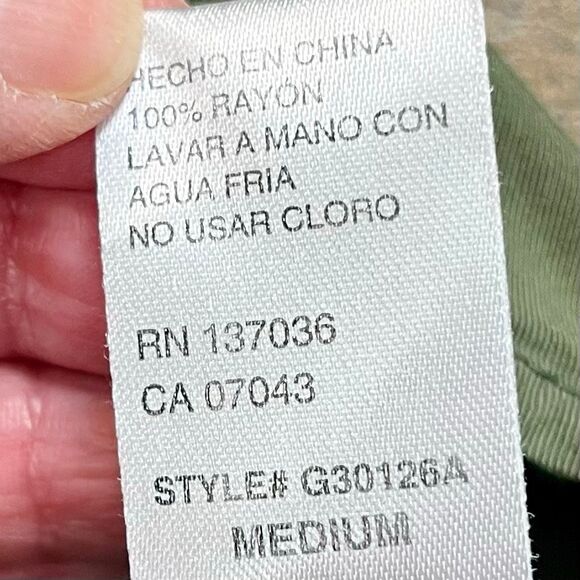 Altar’d State Olive Green Long Sleeve Drawstring Dress Medium - Picture 13 of 13